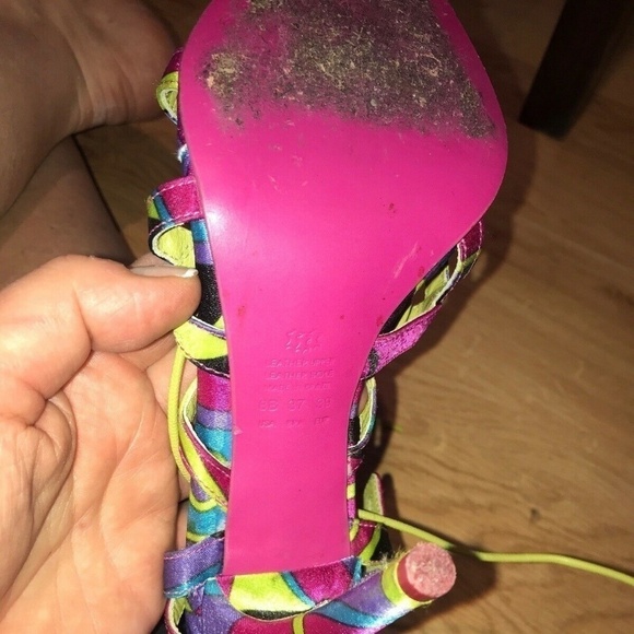 Schutz Satin Sz 8 Satin Wrap Around Heeled Sandals - Picture 8 of 9